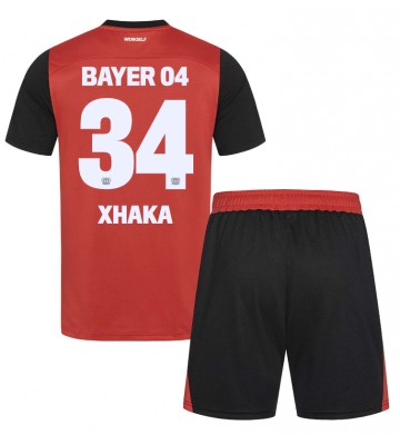 Bayer Leverkusen Granit Xhaka #34 Hemmakläder Barn 2024-25 Kortärmad (+ Korta byxor)